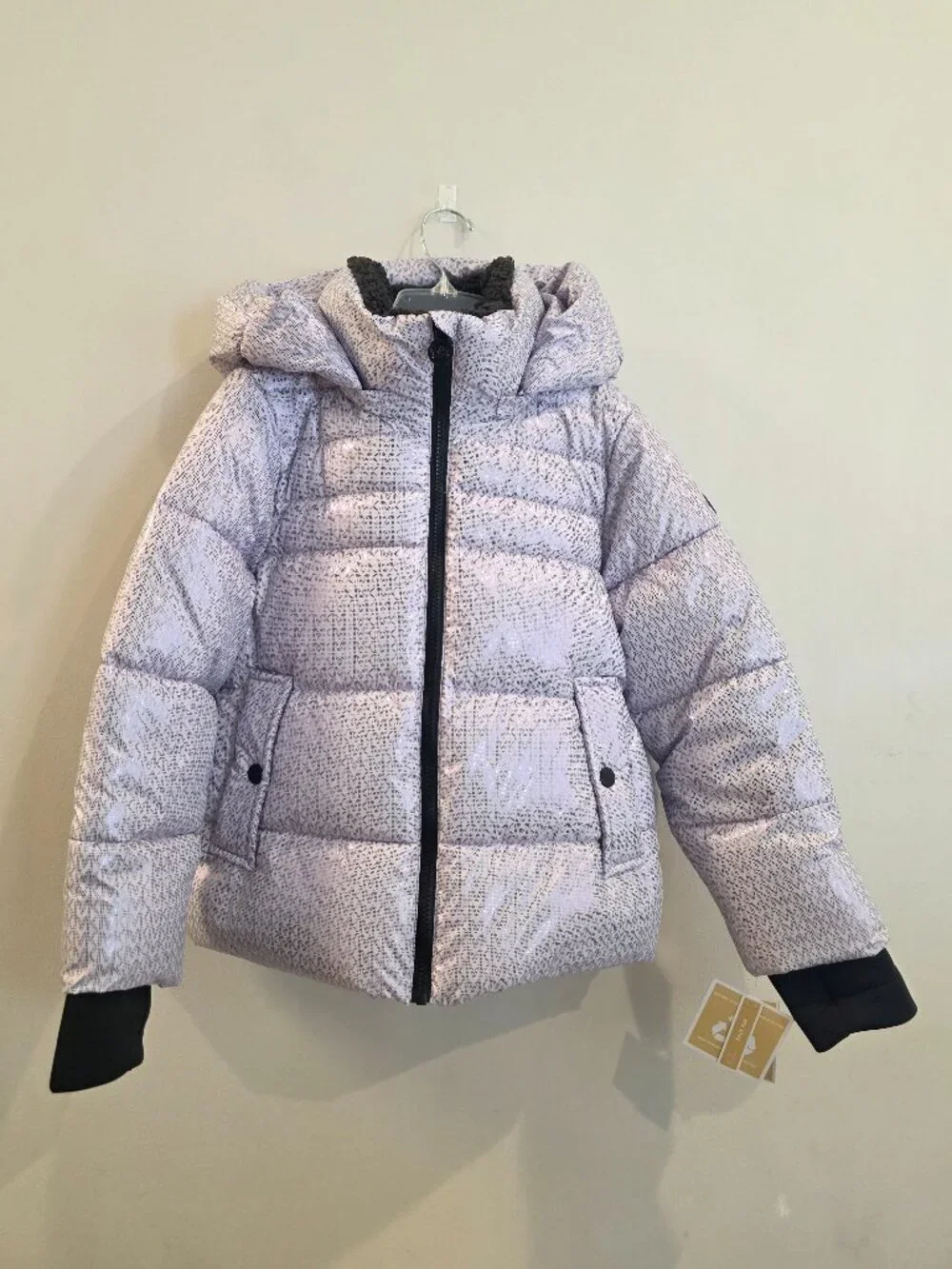 Michael Kors Metallic Purple Hooded Coat 7Y